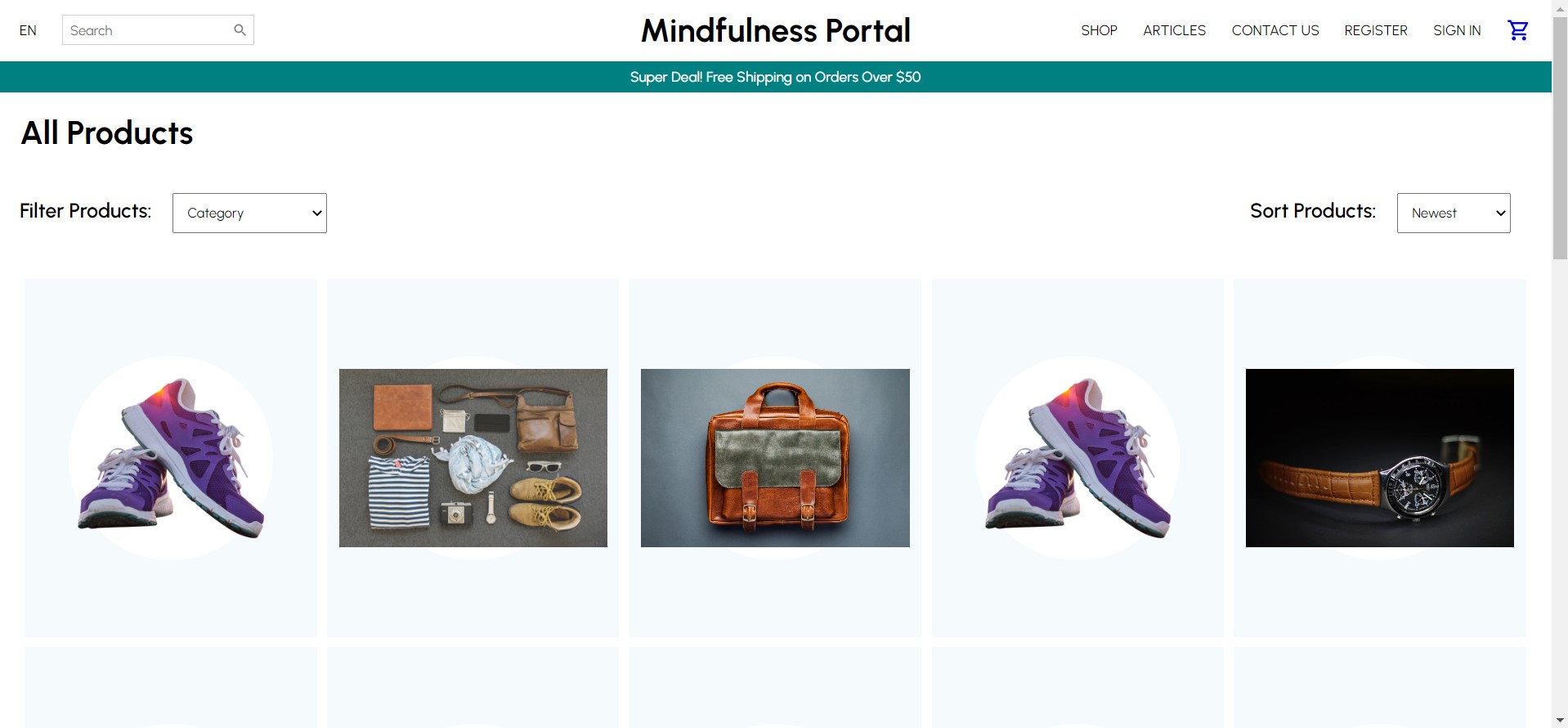 Mindfulness Portal & Admin Panel